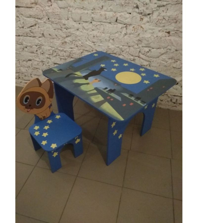 Комплект стілець дитячий + стіл Котик Гав