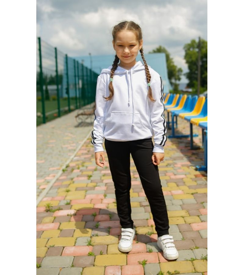 Дитячий трикотажний спортивний костюм Eliza біло-чорний