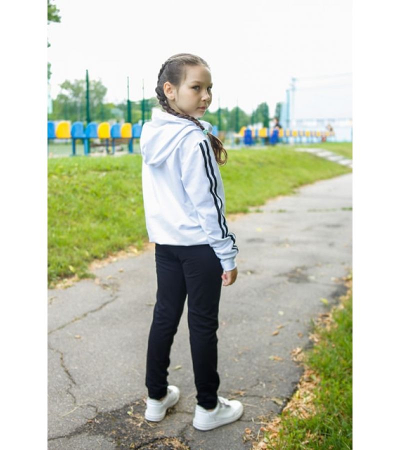 Дитячий трикотажний спортивний костюм Eliza біло-чорний